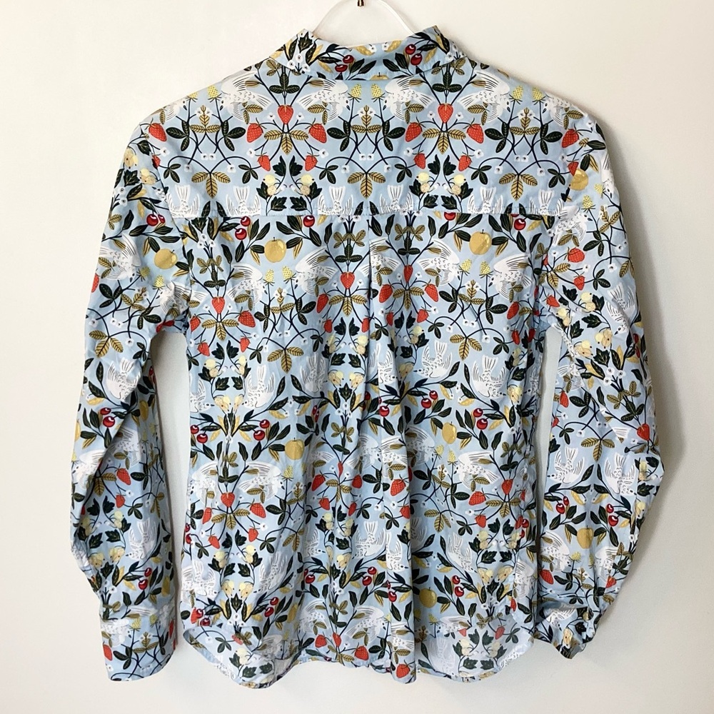 Boden Fruit & Bird Novelty Print Long Sleeve Button Up Shirt - Blue - 4 - Picture 5 of 8